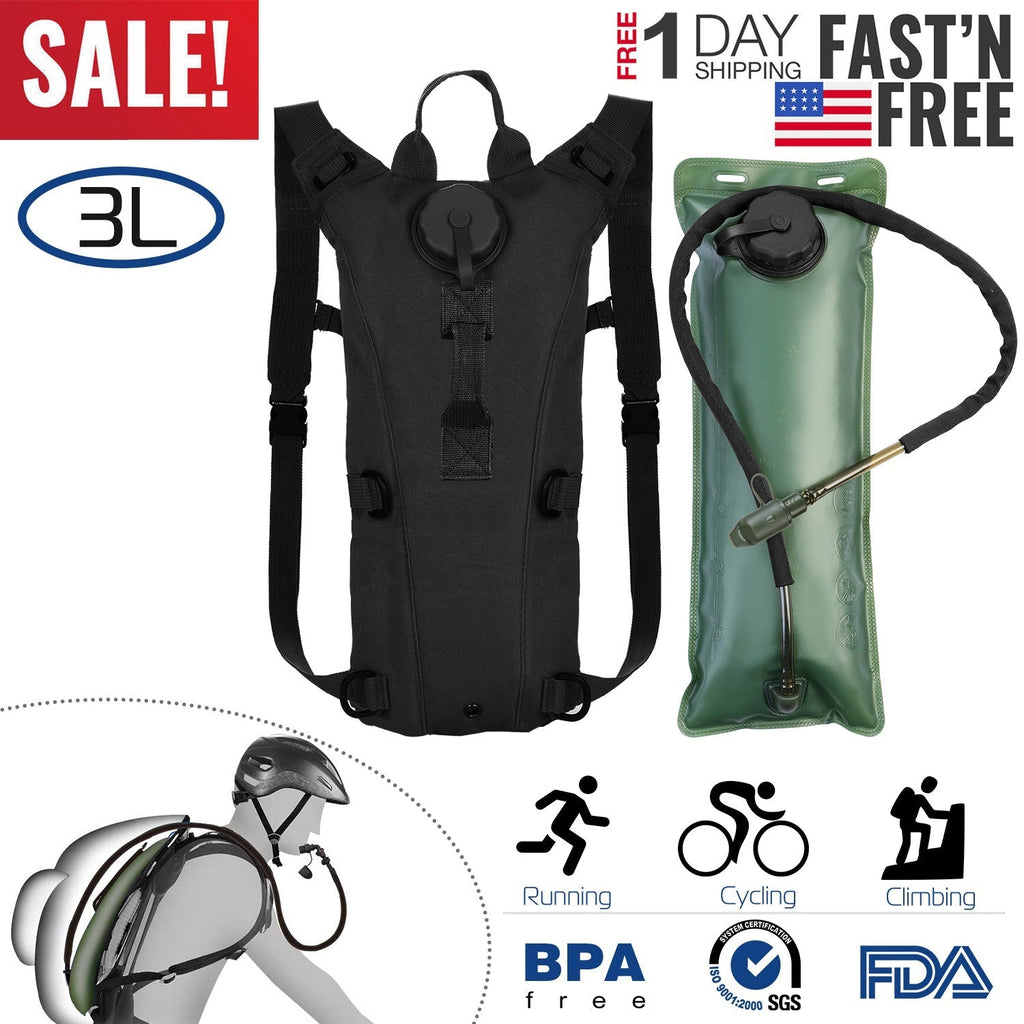 iMounTEK Tactical Hydration Pack 3L Water Bladder Adjustable Water Drink Backpack