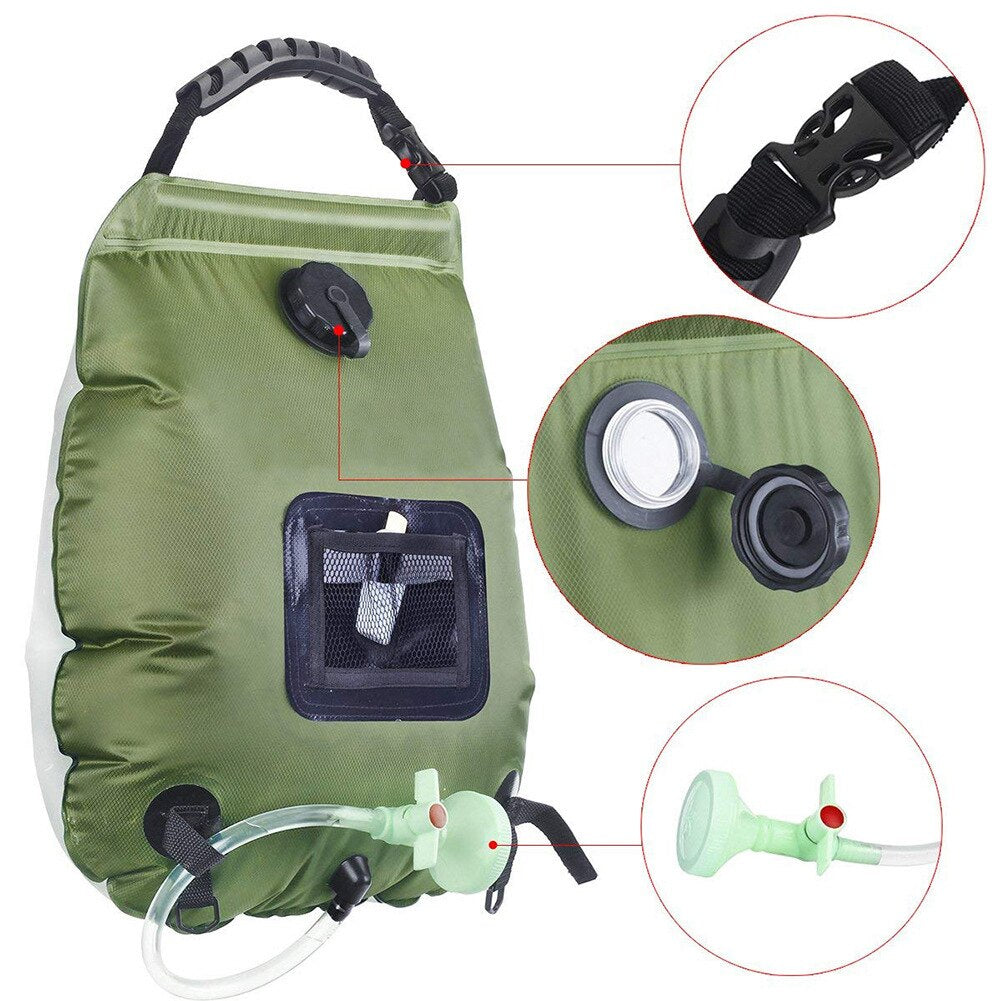 Portable Shower 20L Sun absorbs heat Water Storage Bags