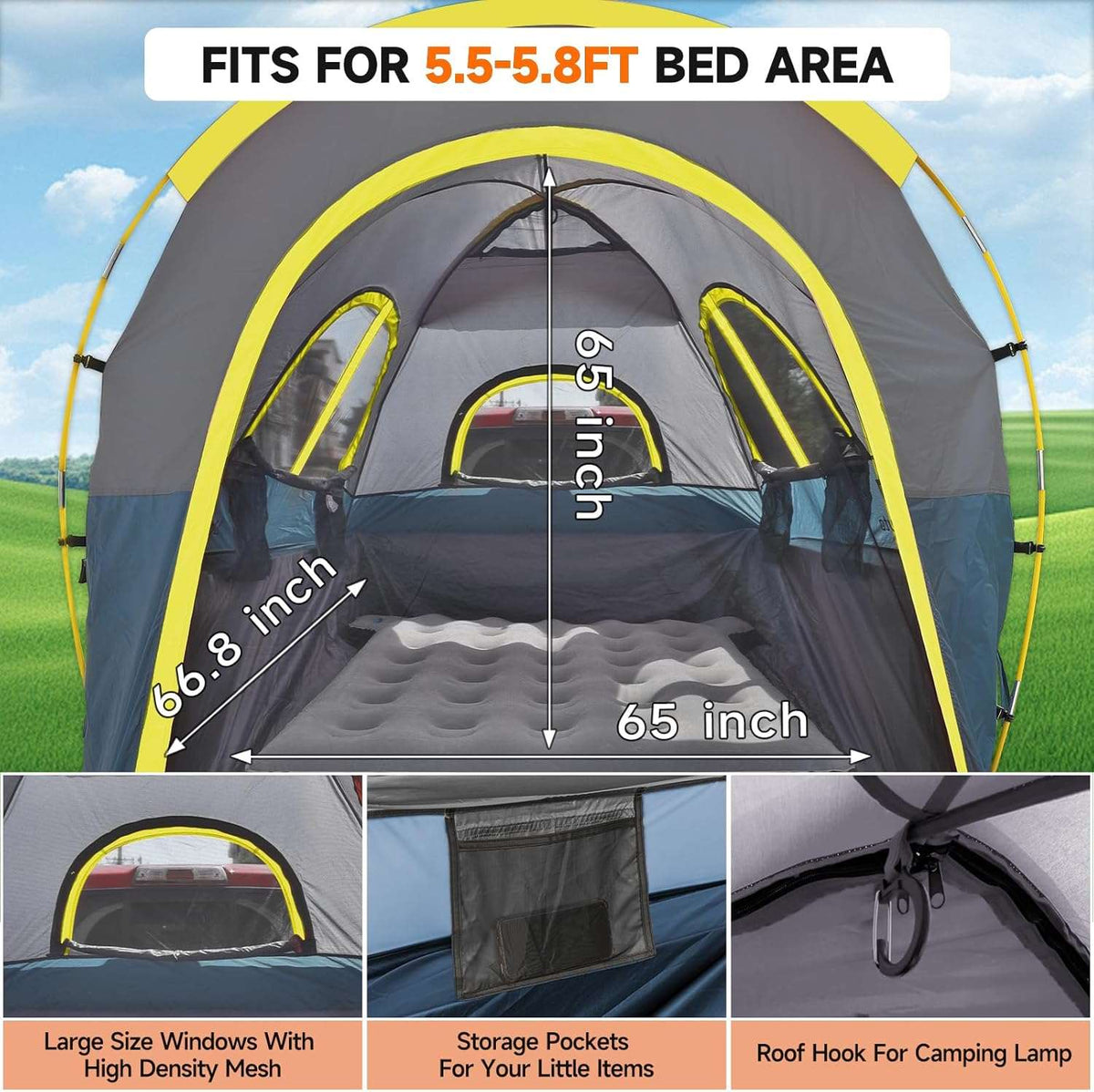 Umbrauto Truck Bed Tent Waterproof Pickup Truck Tents