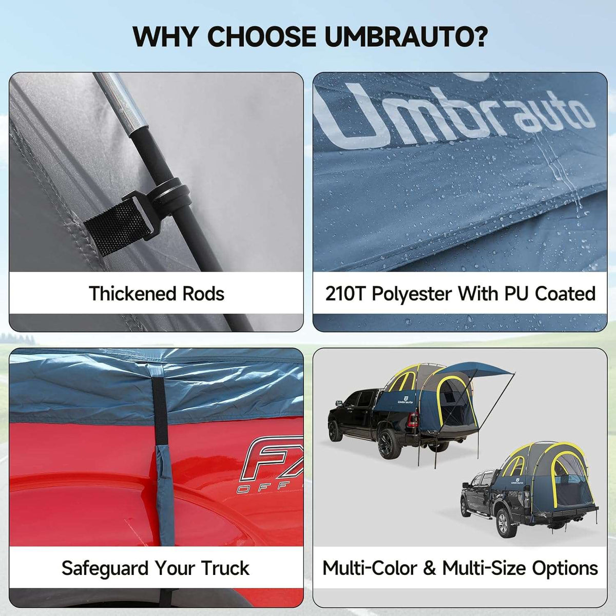 Umbrauto Truck Bed Tent Waterproof Pickup Truck Tents