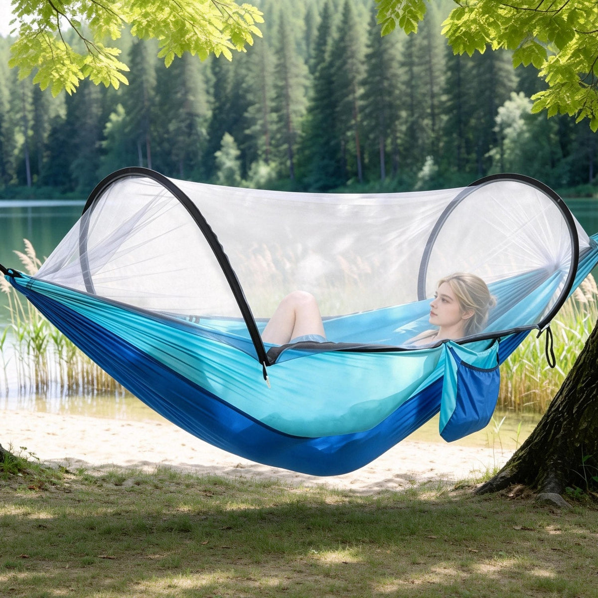 Camping Hammock with Mosquito Net 3-in-1