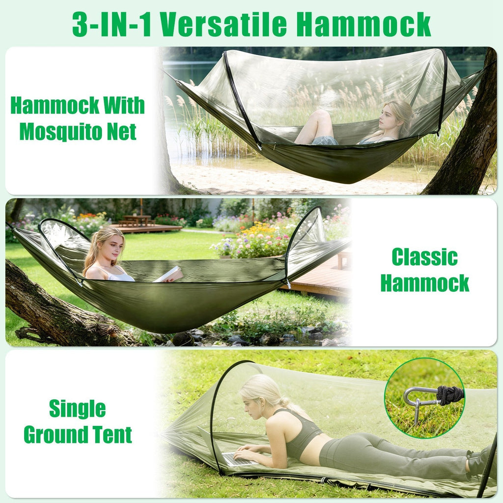 Camping Hammock with Mosquito Net 3-in-1