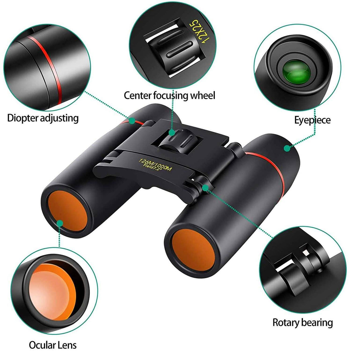 8 x 21 Small Pocket Binoculars Compact