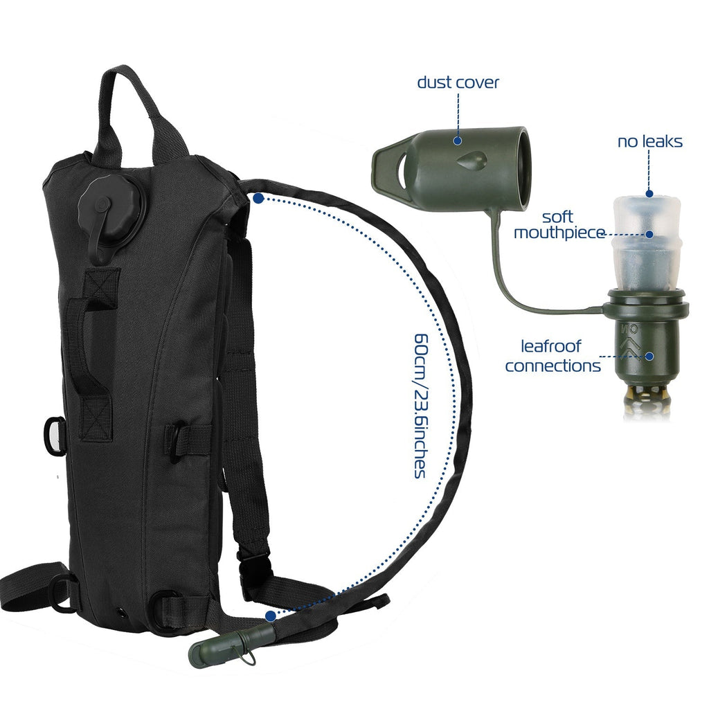 iMounTEK Tactical Hydration Pack 3L Water Bladder Adjustable Water Drink Backpack