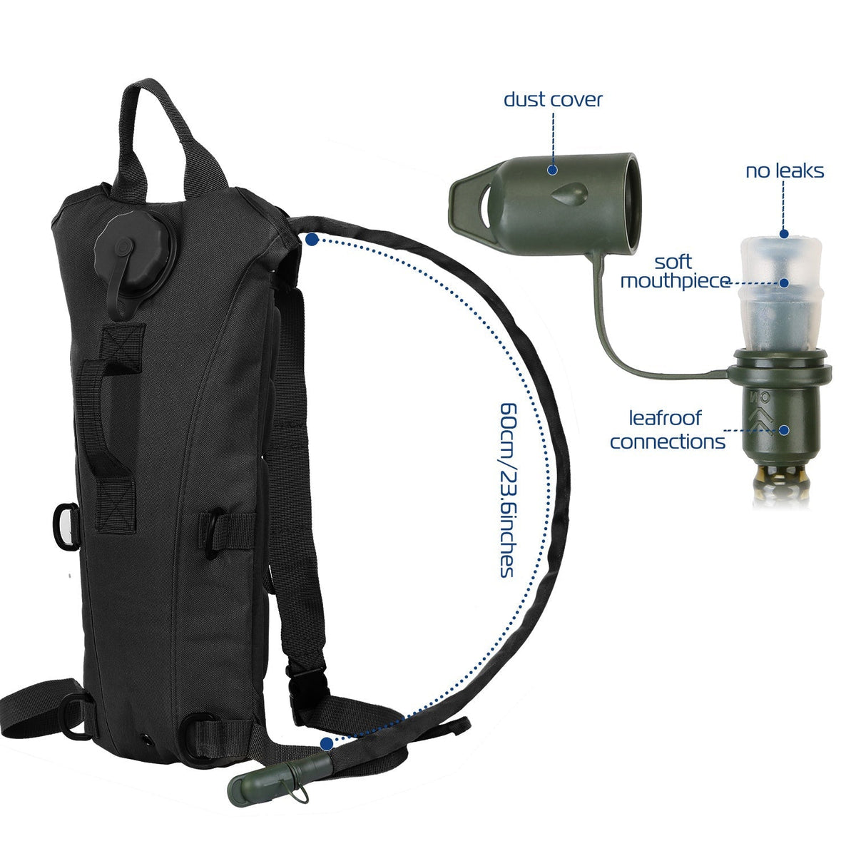 iMounTEK Tactical Hydration Pack 3L Water Bladder Adjustable Water Drink Backpack