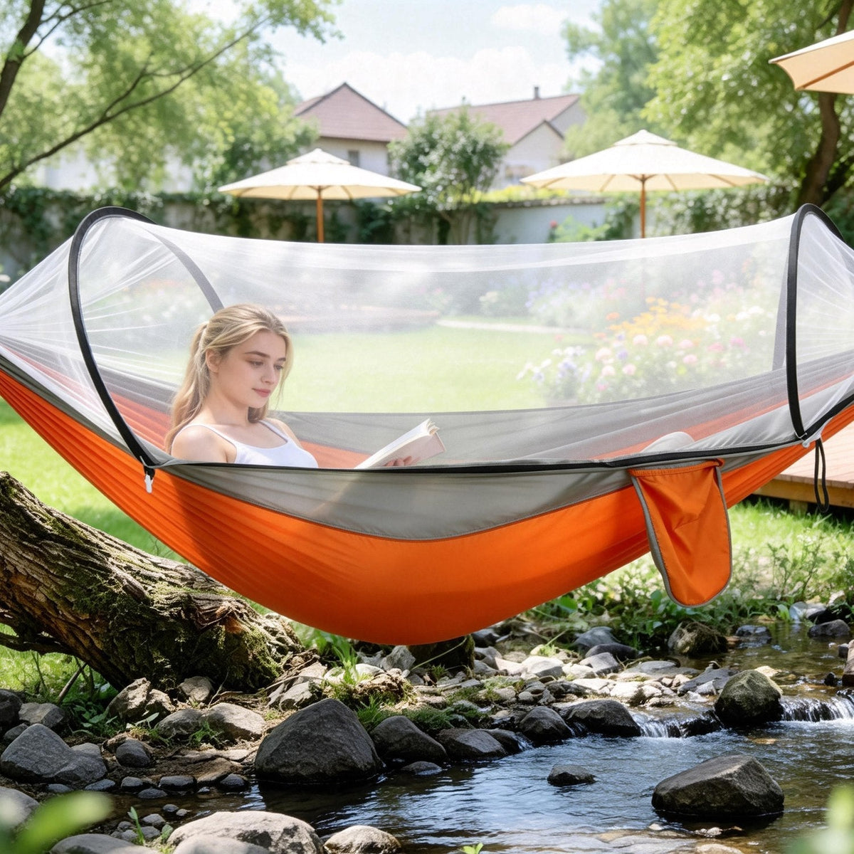 Camping Hammock with Mosquito Net 3-in-1