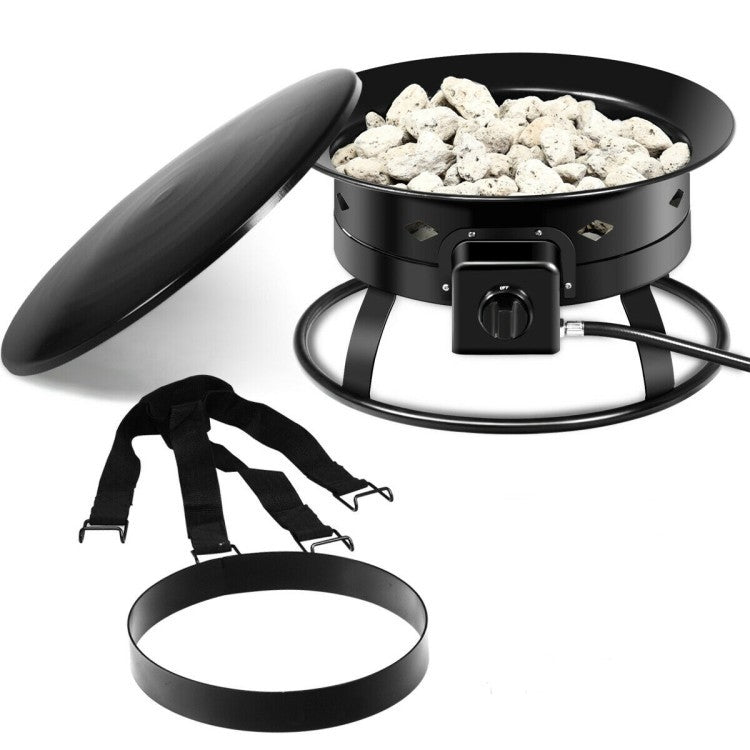 Propane Fire Pit with Cover and Carry Kit