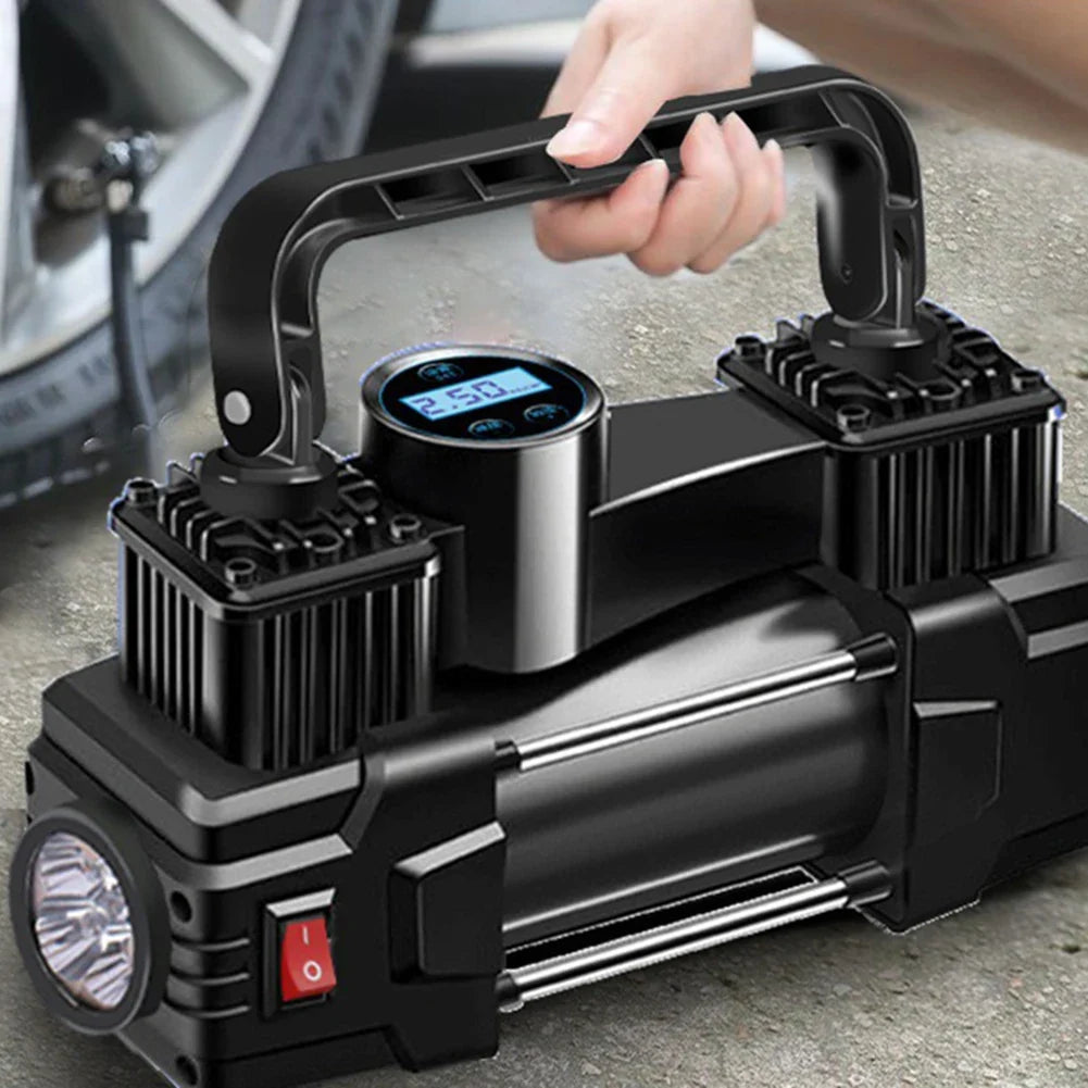12V Air Compressor Portable Dual Cylinder Auto Inflatable