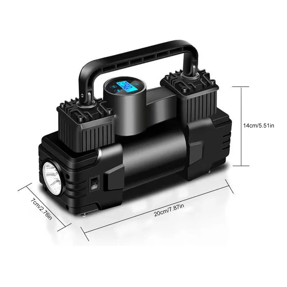 12V Air Compressor Portable Dual Cylinder Auto Inflatable
