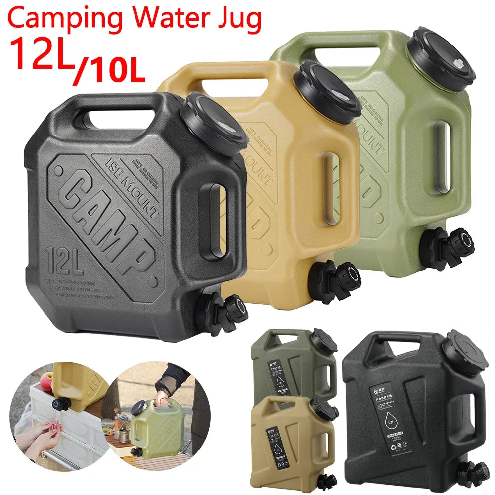 12L/10L Portable Camping Water Jug with Faucet Water Tank