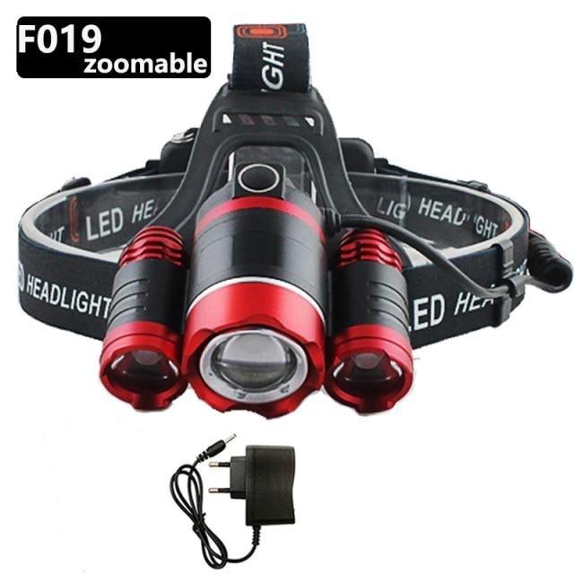 Adjustable Zoomable Headlamp Ultra Bright Rechargeable LED Bright High Lumen Head Lights Head Lamp Waterproof Flashlight For Outdoor Cmaping Fishing Hiking Biking Fishing Headlamp  Running Headlamp