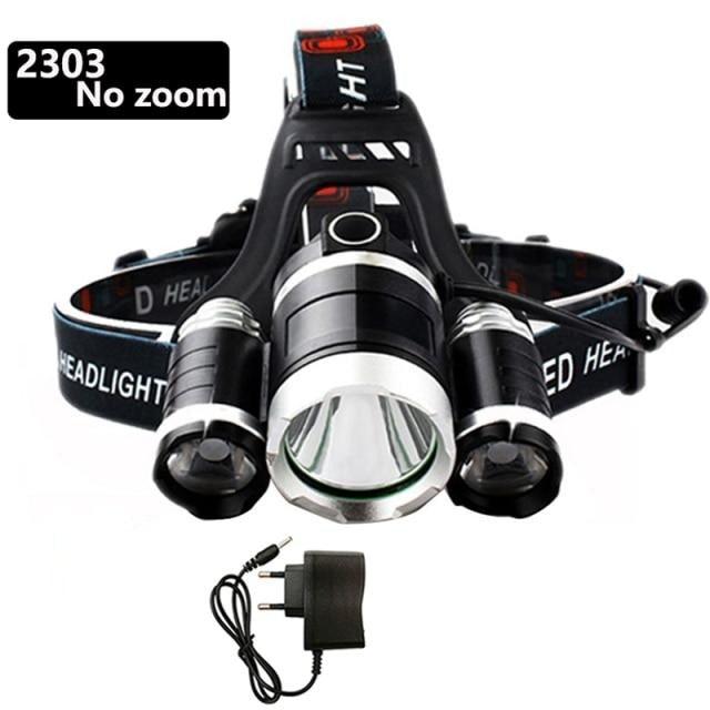 Adjustable Zoomable Headlamp Ultra Bright Rechargeable LED Bright High Lumen Head Lights Head Lamp Waterproof Flashlight For Outdoor Cmaping Fishing Hiking Biking Fishing Headlamp  Running Headlamp