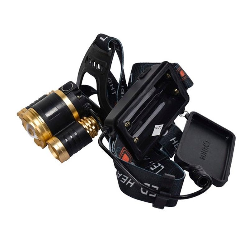 Adjustable Zoomable Headlamp Ultra Bright Rechargeable LED Bright High Lumen Head Lights Head Lamp Waterproof Flashlight For Outdoor Cmaping Fishing Hiking Biking Fishing Headlamp  Running Headlamp