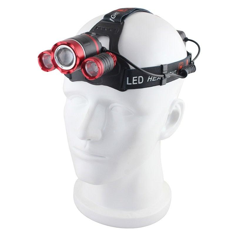Adjustable Zoomable Headlamp Ultra Bright Rechargeable LED Bright High Lumen Head Lights Head Lamp Waterproof Flashlight For Outdoor Cmaping Fishing Hiking Biking Fishing Headlamp  Running Headlamp