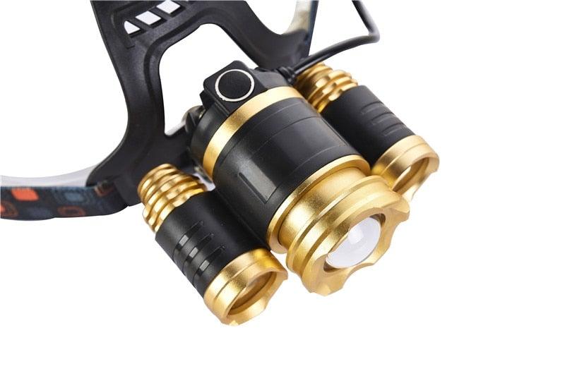 Adjustable Zoomable Headlamp Ultra Bright Rechargeable LED Bright High Lumen Head Lights Head Lamp Waterproof Flashlight For Outdoor Cmaping Fishing Hiking Biking Fishing Headlamp  Running Headlamp