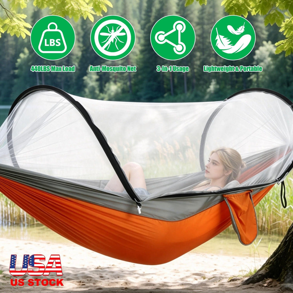 Camping Hammock with Mosquito Net 3-in-1