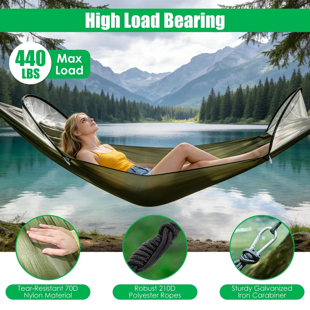 Camping Hammock with Mosquito Net 3-in-1