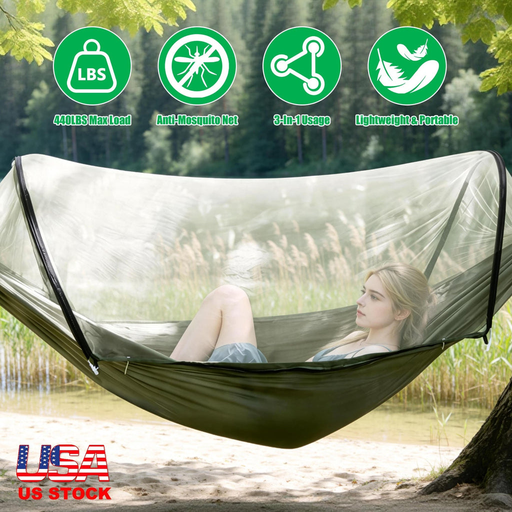 Camping Hammock with Mosquito Net 3-in-1