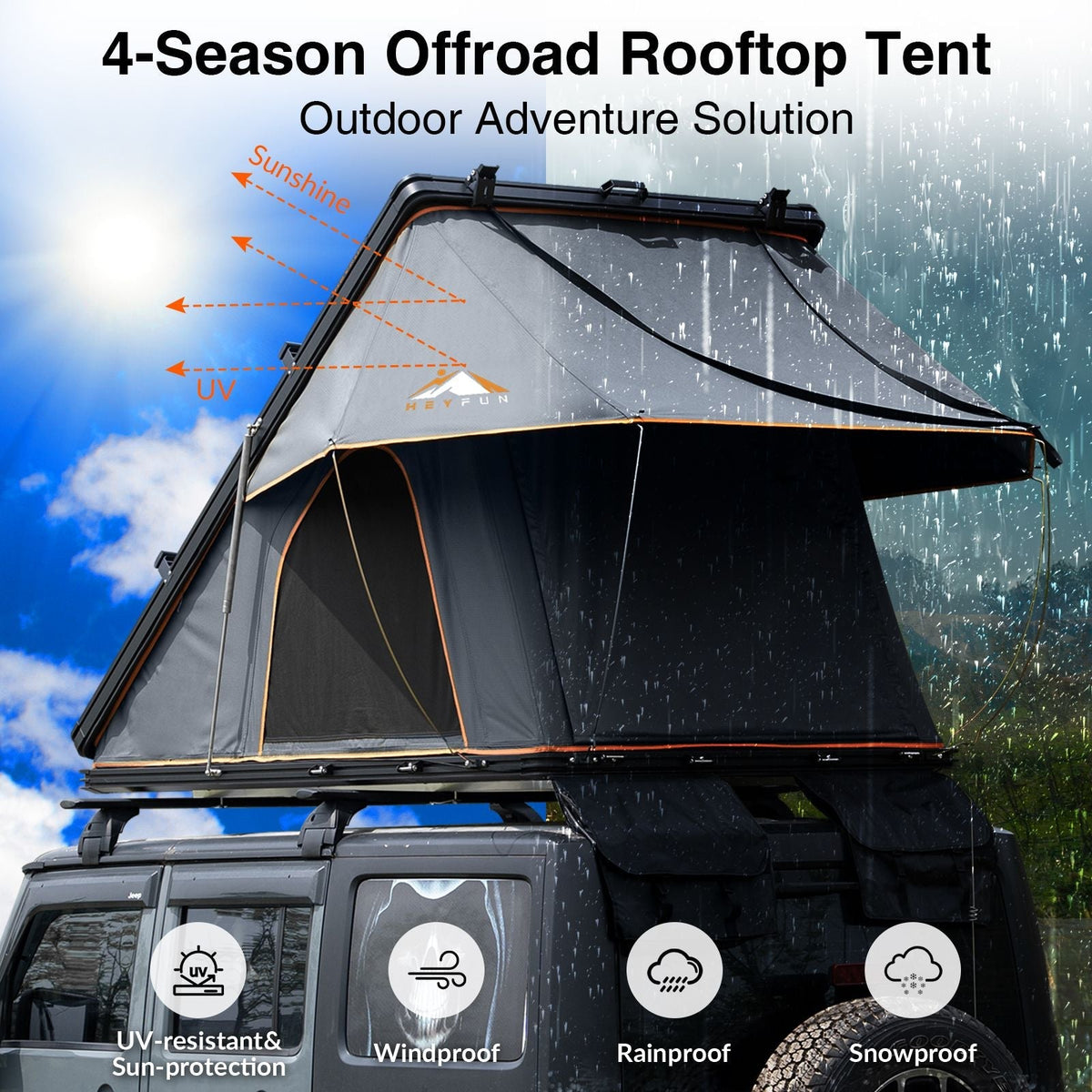 Adventurer Plus Rooftop Tent Hardshell with Side Awning