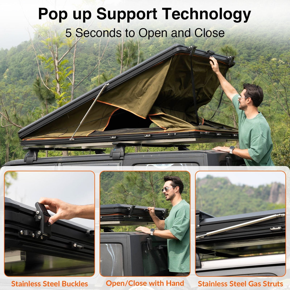Adventurer Plus Rooftop Tent Hardshell with Side Awning