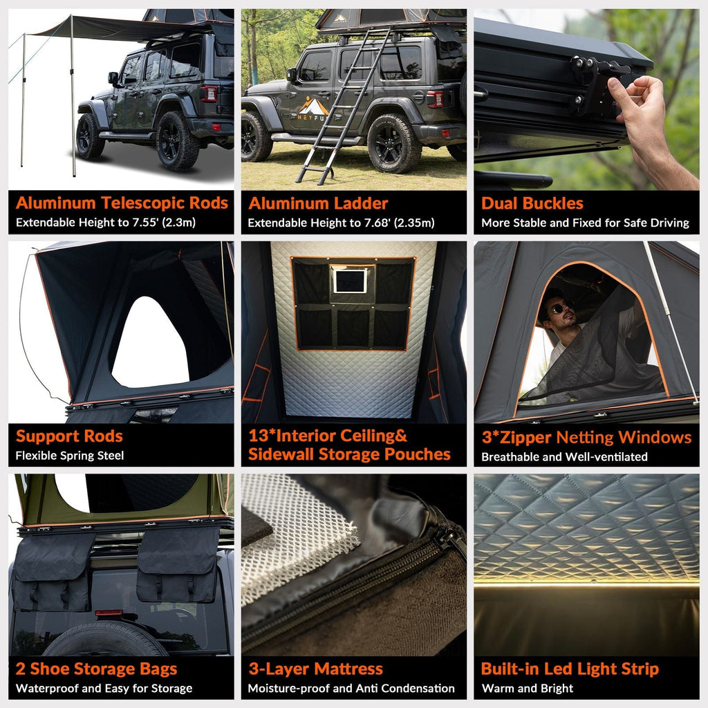 Adventurer Plus Rooftop Tent Hardshell with Side Awning