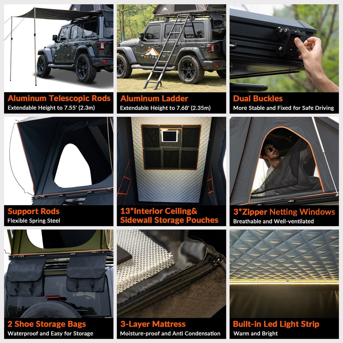 Adventurer Plus Rooftop Tent Hardshell with Side Awning